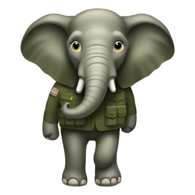 elephant in army sticker