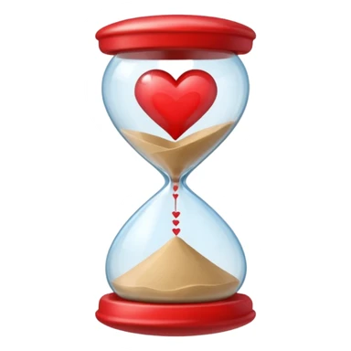 hourglass with a heart inside sticker