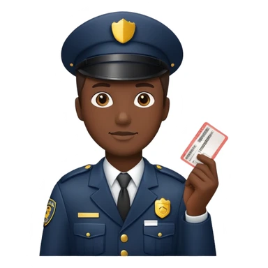 security guard holding a ticket sticker