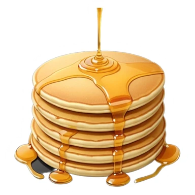 TWO Pancakes with honey in a black plate sticker