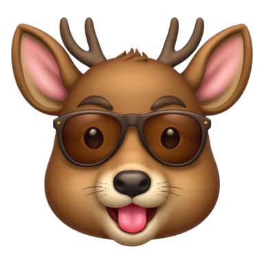 deer with sunglasses and tongue out sticker
