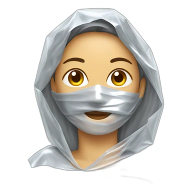 Woman wrapped in cling film sticker