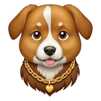 Dog wearing a gold chain  sticker