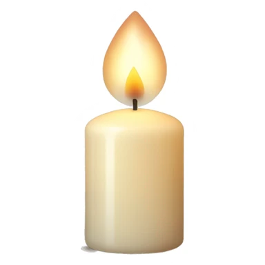 Candle in a powder-colored glass sticker