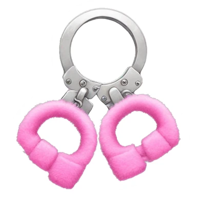Fuzzy pink handcuffs  sticker