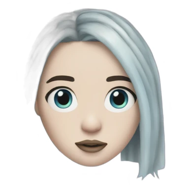 Billie eilish chanteuse cheveux bleus yeux bleus sticker