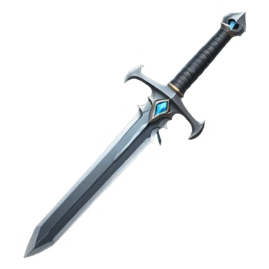 iOS emoji, minimal dark sword, flat design, fantasy sticker