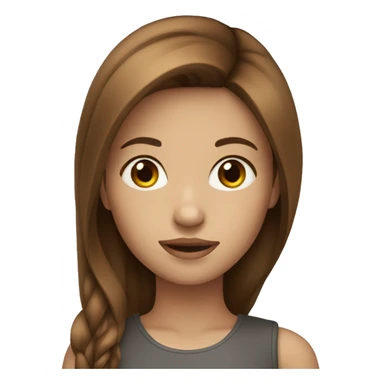 girl with stylish brown hairs sticker