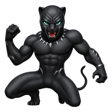 Black panther roar emoji sticker