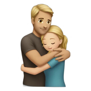 Man hugging girl sticker