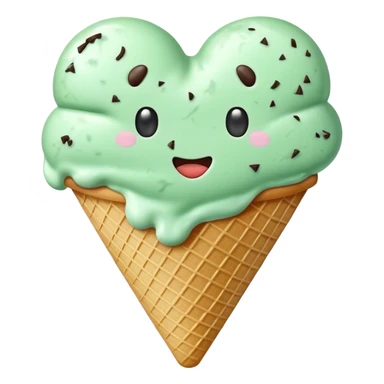 Heart made of mint chip ice cream  sticker