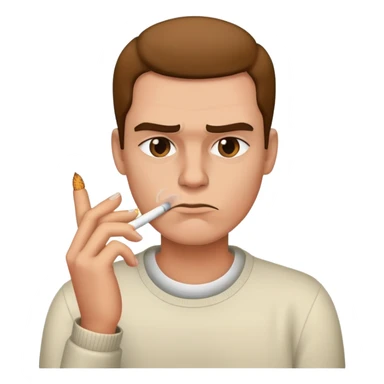 annoyed smoking a cigarette sticker
