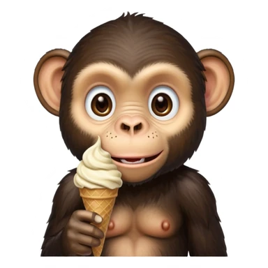 Chimpanzee with icecream cone  sticker
