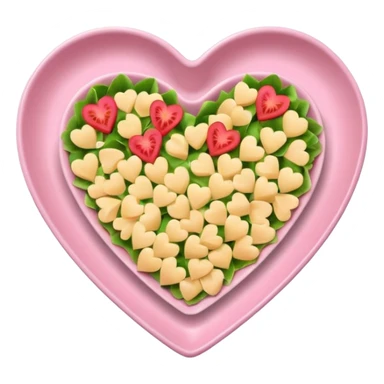 Hawaiian Mac salad light pink heart shaped plate sticker