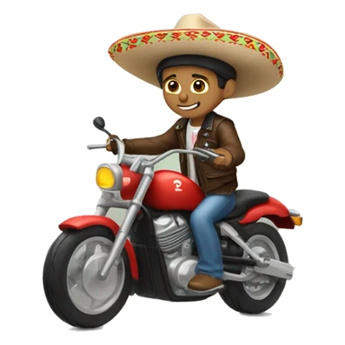 Mexican boy riding motorcycle ￼ sticker