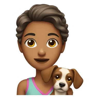 A girl with a dog sticker