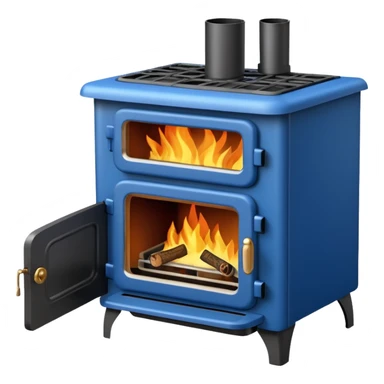 blue wood burning stove sticker