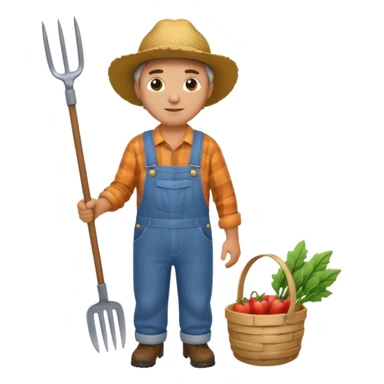 farmer with pitchfork sticker