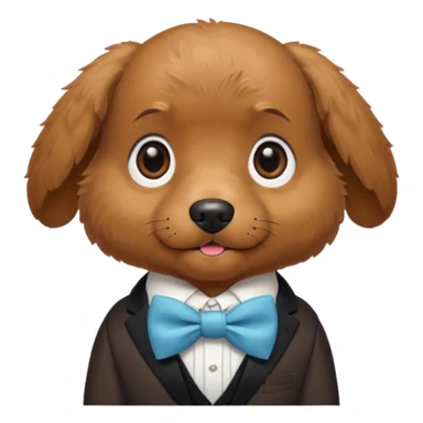 Preppy cute little brown dog sticker