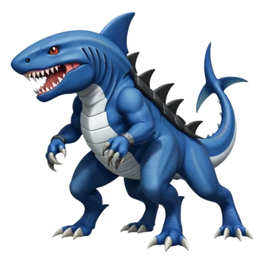 dark-deep-denim-steel-cobalt-blue 4-legged digitigrade land-shark-landhai-gremz-wickerbeast-vernid-sergal-sharpedo-houndoom-hybrid-fusion-creature, full body sticker