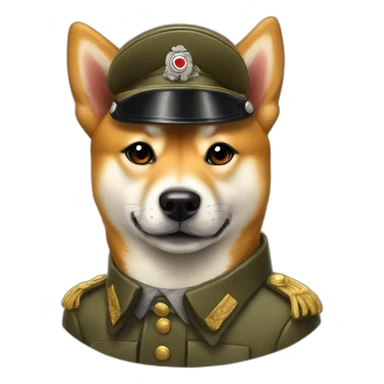 Shiba Inu in a WWII German uniform sticker