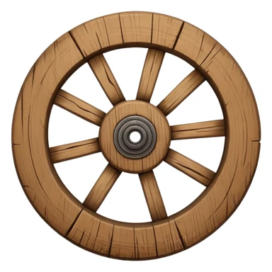 Wheel – Simple wooden cartwheel, ancient design sticker