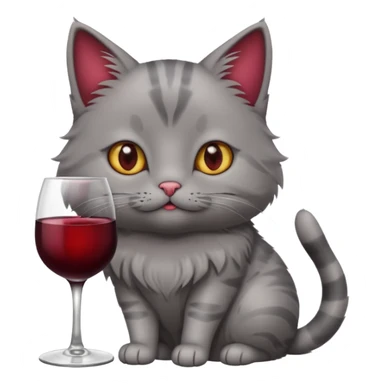 gray Cat sitting On A Couch With Wine sticker