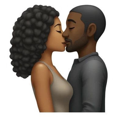 Black man and mixed woman kissing sticker