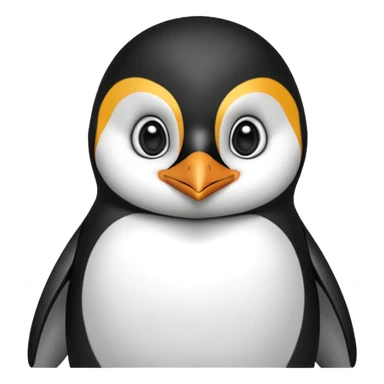 peguin hald body, hand on chin, wow suprise, half body sticker