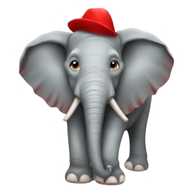 Elephant with a red hat  sticker