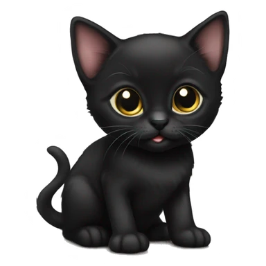 Black Bombay kitten sticker