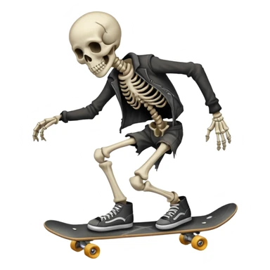 Skeletons on a skate sticker