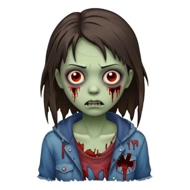brunette zombie girl sticker