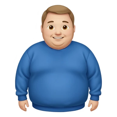 fat man wearing blue sweatshirt sticker