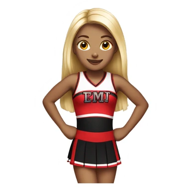 Cheerleader with red and black  sticker