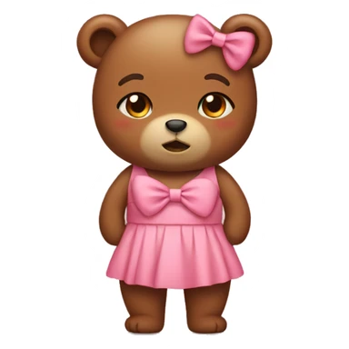 Bear wearing a bow dress sticker