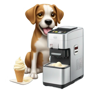 Dog making ice cream out of a Ninja creamy sticker
