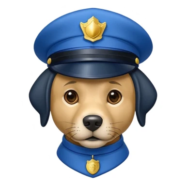  Lablador dog with a blue police cap sticker