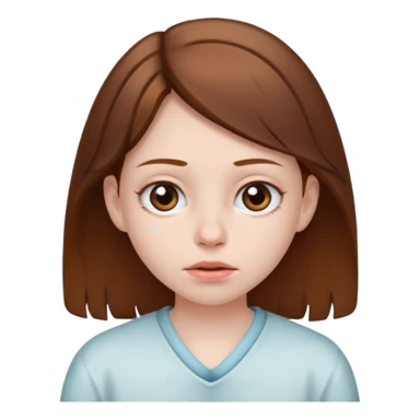 Girl with brown hair very sick  sticker