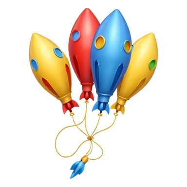 rocket shaped flying balloons with string sticker