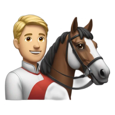 Man with jockey and airpods sticker