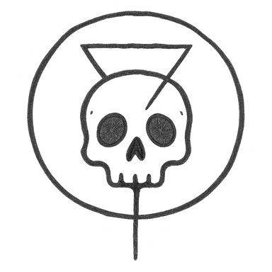 hand-drawn mystical Sleep Token logo with rough monochrome lines sticker