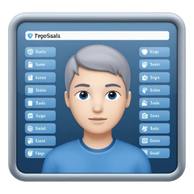 Create an image of an AI coach helping people set goals based on their hobbies. Show a person chatting with the AI, where the screen displays a list of steps and goals. Add elements of progress and personalization. Use a color palette that is associated with technology and innovation. sticker