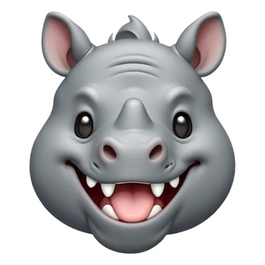 Cinematic Cute Yawning Rhinoceros Portrait Emoji, Head tilted slightly with a dramatic, wide-open yawn, showcasing a soft, textured slate-gray hide with a slightly drooping horn and eyes barely open in drowsy contentment, Simplified yet irresistibly adorable features, highly detailed, glowing with a soft, cozy glow, high shine, relaxed yet expressive, stylized with a touch of rugged whimsy, bright and endearing, soft glowing outline, capturing the essence of a sleepy yet affectionate rhinoceros, so drowsy it feels like it could stretch out of the screen and curl up for a nap! sticker