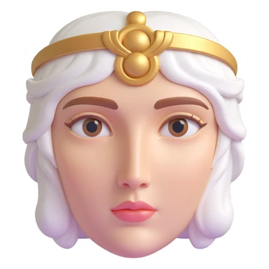 Make the colors silver and give the face a statue-like, marble texture, keeping the 3D close-up Athena style, with no background. sticker