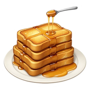 french toast sticks, with syrup drizzle, white background sticker