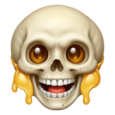 Laughing skull sweating sticker