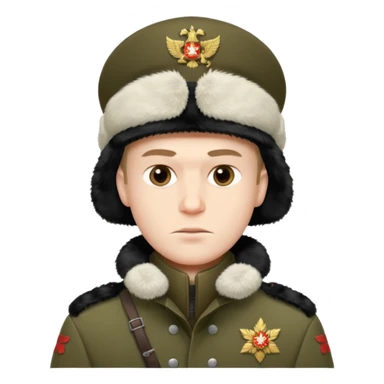 crazy russian soldier man with ushanka sticker