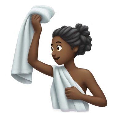 girl drying her hair sticker