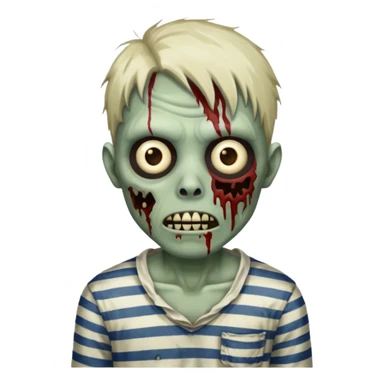 zombie in stripe sticker